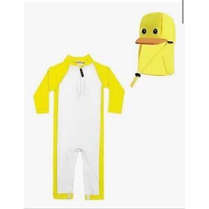 NEW Duck Swimsuit, One Piece with Hat 18-24m
